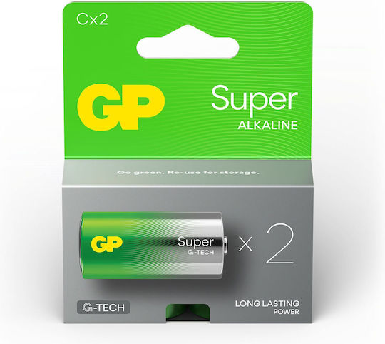 GP Batteries Super Αλκαλικές Μπαταρίες C 1.5V 2τμχ