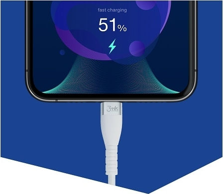3MK Hyper Silicone USB-C zu Lightning Kabel 20W Weiß 1m