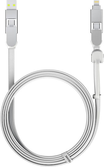 Rolling Square USB-A to Lightning Cable 100W Λευκό 2m