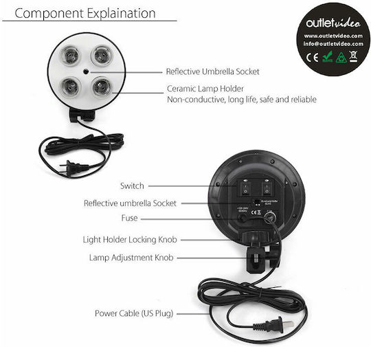 Diat Xl8 Σετ Φωτισμού Softbox 8 Λάμπες 5400w 88.000 Lumens