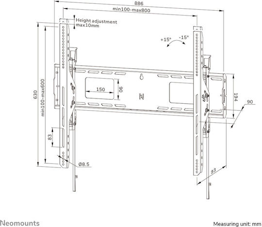 Neomounts WL35-750BL18 Wall TV Mount up to 98" Black