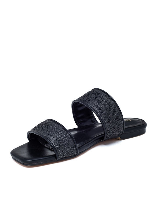 Flache Sandalen für Damen in Schwarz Farbe