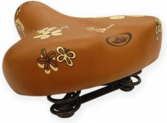 Happy Flowers XC061/H.FLOWERS Brown Bicycle Saddle