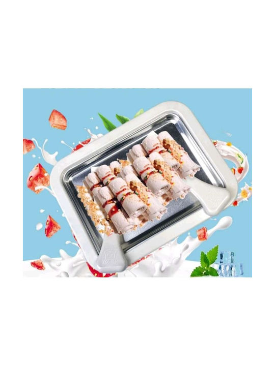 Ice Roll Maker Παγωτομηχανή Μέταλλο Sn23521-20 Λευκό