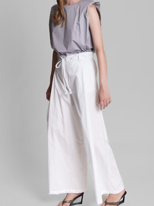 Pants Women's Fabric Trousers White