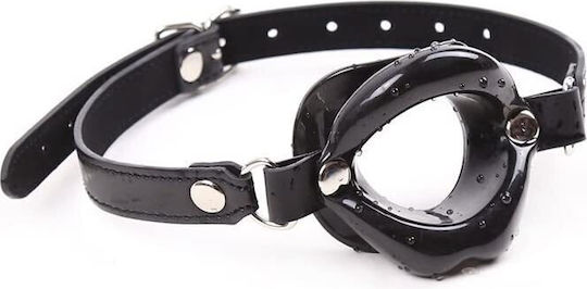 Naughty Toys Φίμωτρο Black Lip Open Mouth Gag with Strap σε Μαύρο Χρώμα