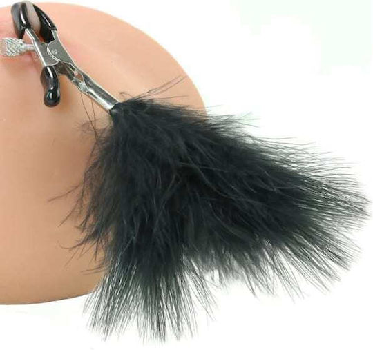 Naughty Toys Щипки за Зърна Пера за скоби за скоби Black