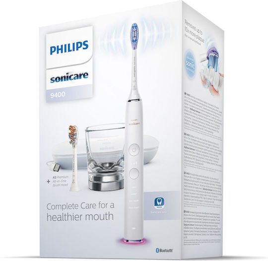 Philips Sonicare DiamondClean Smart 9100 Electric Toothbrush with Pressure Sensor and Travel Case White