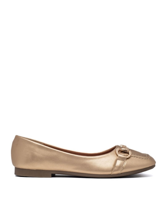Damen Ballerinas in Gold Farbe