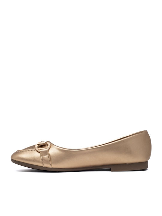 Damen Ballerinas in Gold Farbe