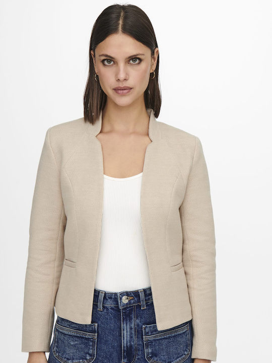 Only Kurz Damen Mittellang Blazer Beige