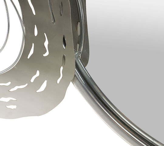 Mauro F Wall Mirror Oval with Silver Metallic Frame 106x48cm 1pcs