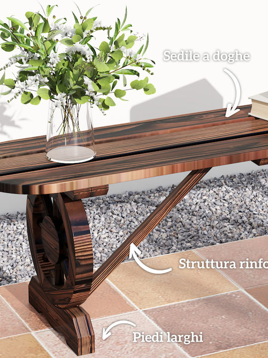 Bench Outdoor Wooden 120x29x39cm
