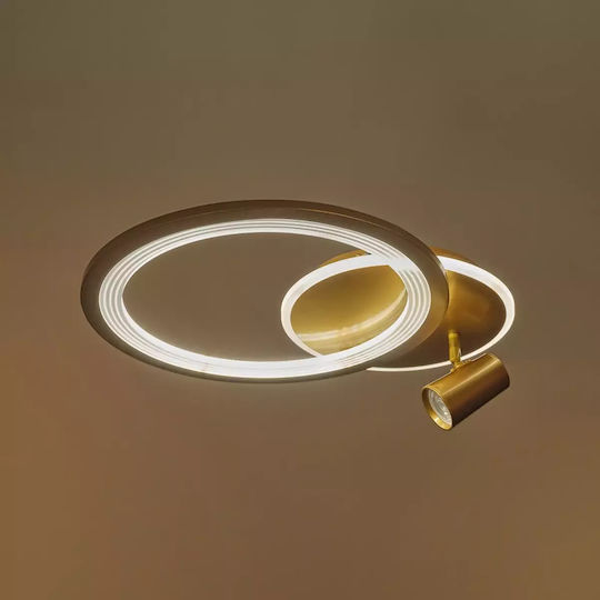 Plafonieră de Tavan Aurie cu LED Integrat
