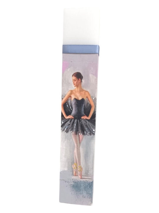Easter Candle Ballerina Design Black Dress Flat Candle 25x5x1.5cm