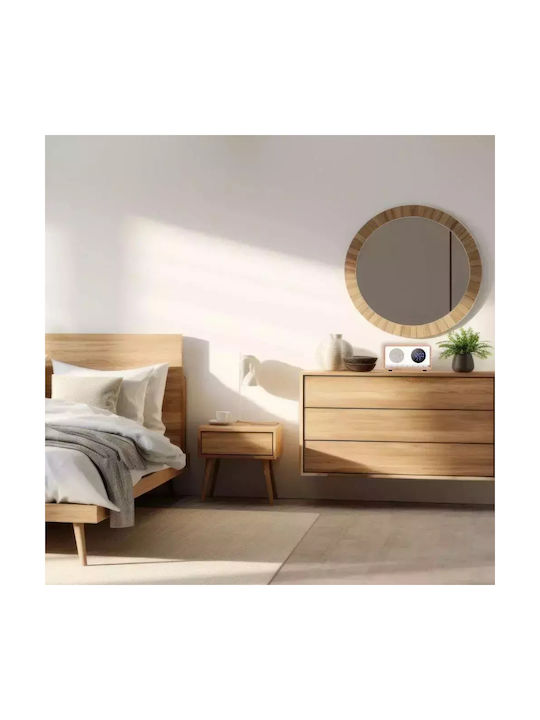 Manta Tabletop Digital Clock with Alarm, Radio and Wireless Charging White