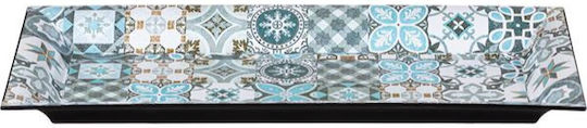 Rectangular Plastic Decorative Platter Blue 36x17x2.5cm
