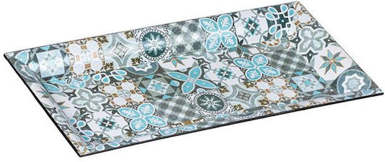 Rectangular Plastic Decorative Platter Blue 36x17x2.5cm