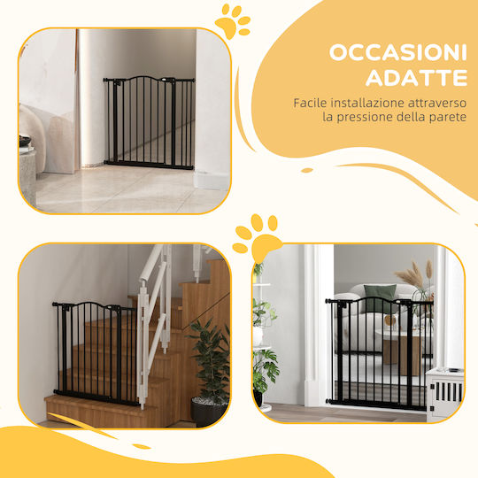 Pawhut Door Dog made of Metal in Black Color 74 x 74 x 74cm