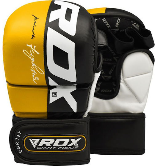 RDX Grappling MMA Handschuhe Leder Gelb