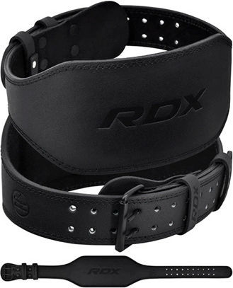Centură de gimnastică din piele Rdx 15cm 6'' Neagră Xxl