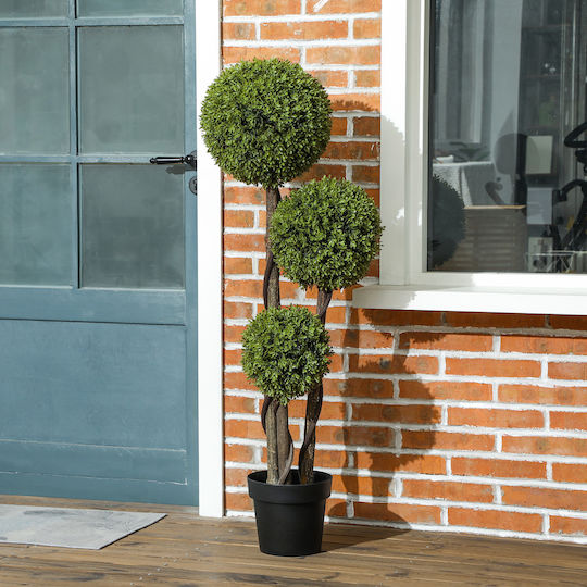 Homcom Artificial Boxwood Plant 3 Spheres Including Pot Reinforced Base Height 115 cm 830-705v01gn Homcom Artificial Boxwood Plant 3 Spheres Including Pot Reinforced Base Height 115 cm 830-705v01gn