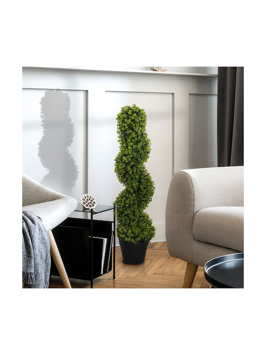 Homcom Fake Eucalyptus Spiral Plant Pot Included Indoor Outdoor Height 90 cm Green 830-951v00gn