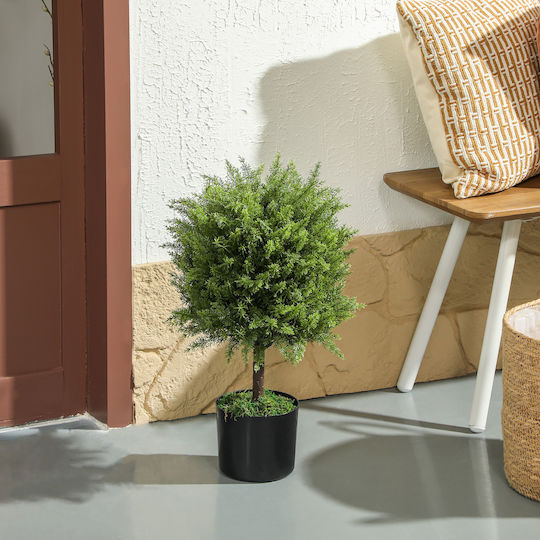 Homcom Künstliche Pflanze Zedernbaum Topf Inklusive Innen Außen Höhe 55 cm Grün 830-953v00gn
