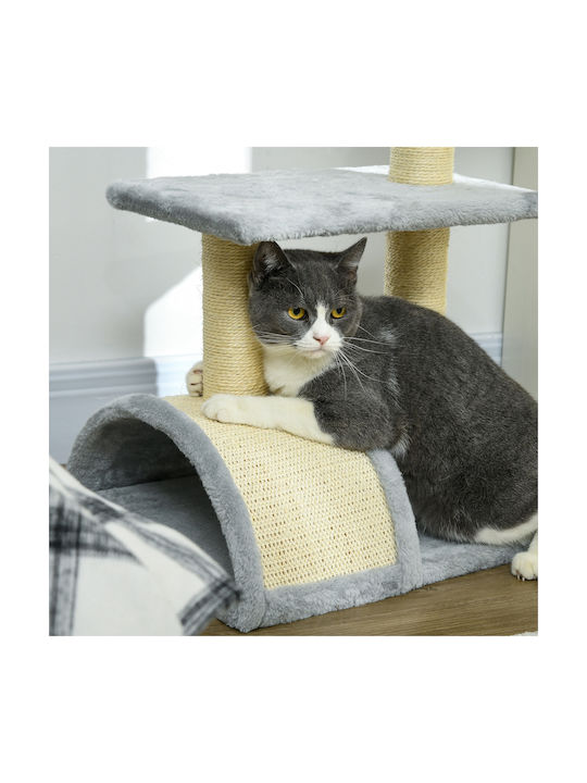 Pawhut Scratching Post Cat Trees Gray 3 levels 40x35x72cm