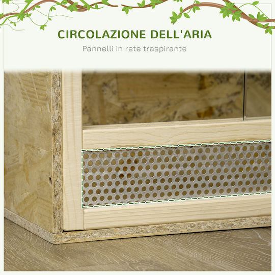 Pawhut Ενυδρείο Ερπετών Terrarium 60x29.5x29.5cm