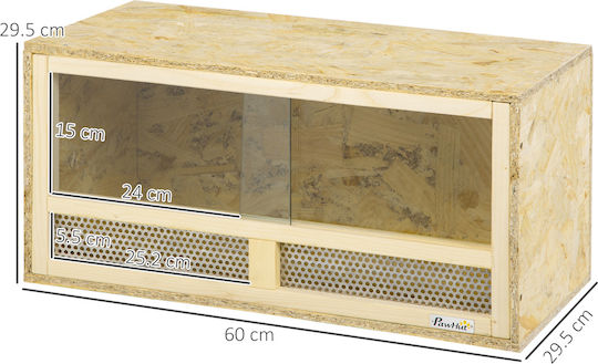 Pawhut Ενυδρείο Ερπετών Terrarium 60x29.5x29.5cm