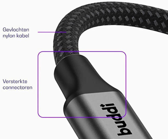 Buddi USB 2.0 Kabel USB-A-Stecker - USB-A-Stecker / USB-A-Buchse / USB-B-Stecker Schwarz 4.5m