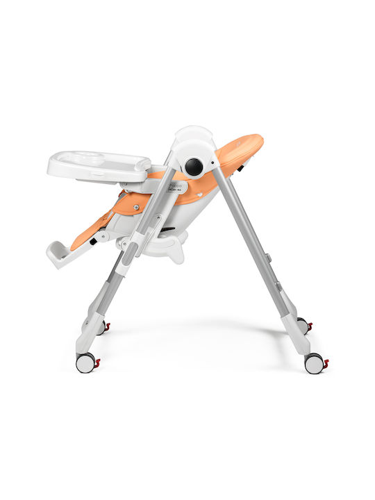 Peg Perego Prima Pappa Klappbarer Baby Hochstuhl mit Höhenverstellbar Orange