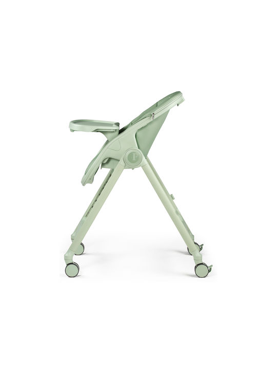 Peg Perego Living Foldable Baby Highchair 2 in 1 with Adjustable Height Sage