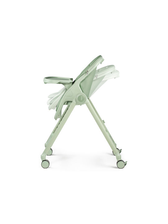 Peg Perego Living Foldable Baby Highchair 2 in 1 with Adjustable Height Sage