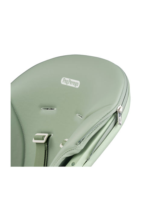 Peg Perego Living Foldable Baby Highchair 2 in 1 with Adjustable Height Sage