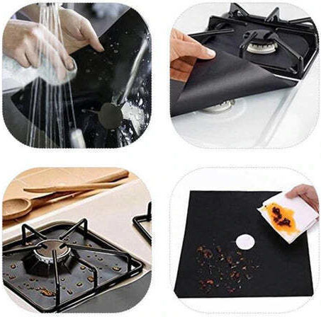 Set 4 foi de protecție Zola din teflon, detașabile și ușor de spălat pentru aragaz