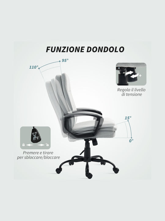 HomCom Scaun De Birou Cu Inclinare Gri