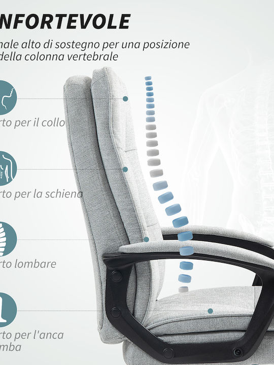 HomCom Scaun De Birou Cu Inclinare Gri