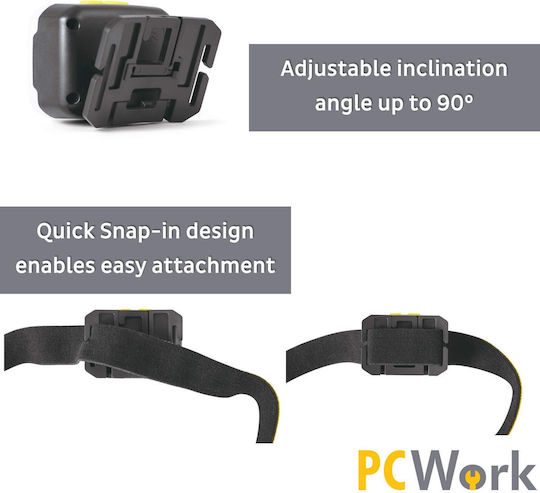 Pcwork Rechargeable Headlamp LED IPX4 with Maximum Brightness 380lm Red