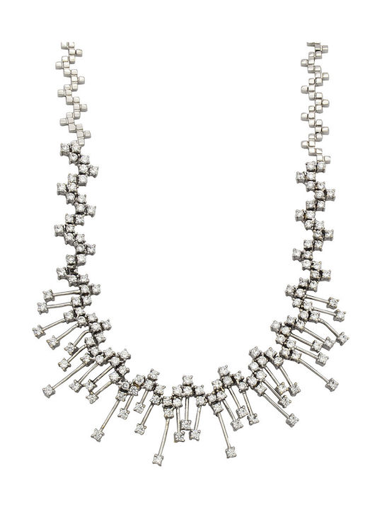 Savvas Design Halskette aus Weißgold 14K mit Zirkon