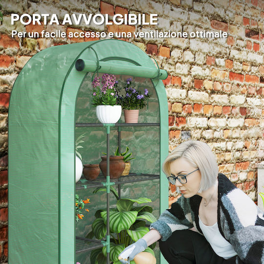 Outsunny 4 Niveluri Seră și Rafturi 1x0.45x1.6m