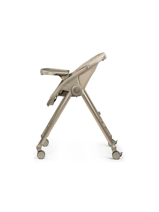 Peg Perego Living Foldable Baby Highchair 2 in 1 with Adjustable Height Space Sand