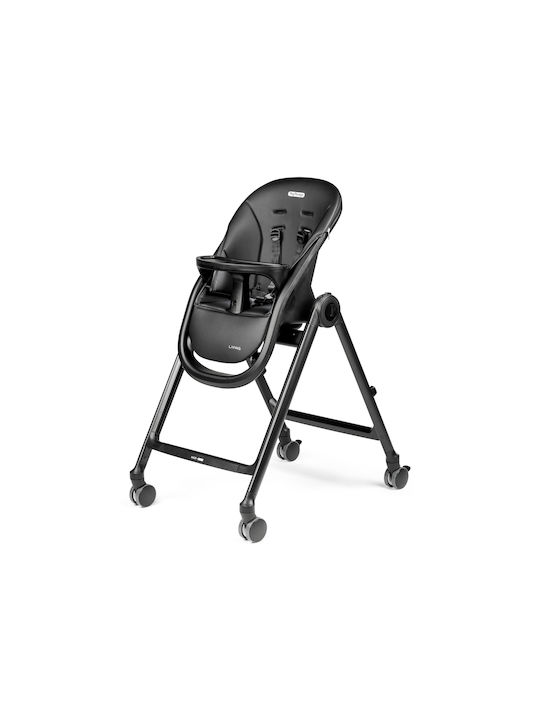 Peg Perego Living Αναδιπλούμενο Καρεκλάκι Φαγητού 2 in 1 με Ρυθμιζόμενο Ύψος True Black