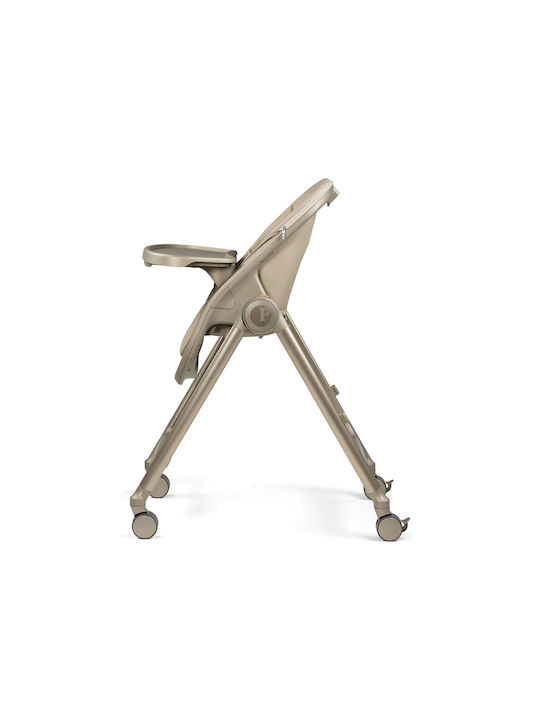 Peg Perego Living Foldable Baby Highchair 2 in 1 with Adjustable Height Space Sand