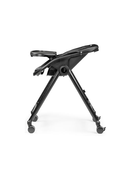 Peg Perego Living Αναδιπλούμενο Καρεκλάκι Φαγητού 2 in 1 με Ρυθμιζόμενο Ύψος True Black