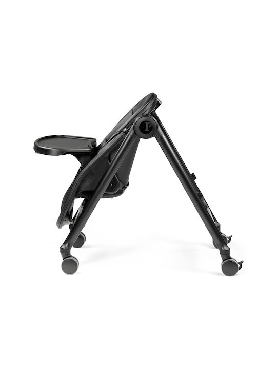 Peg Perego Living Αναδιπλούμενο Καρεκλάκι Φαγητού 2 in 1 με Ρυθμιζόμενο Ύψος True Black