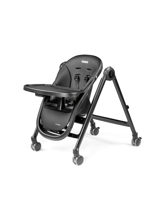 Peg Perego Living Αναδιπλούμενο Καρεκλάκι Φαγητού 2 in 1 με Ρυθμιζόμενο Ύψος True Black