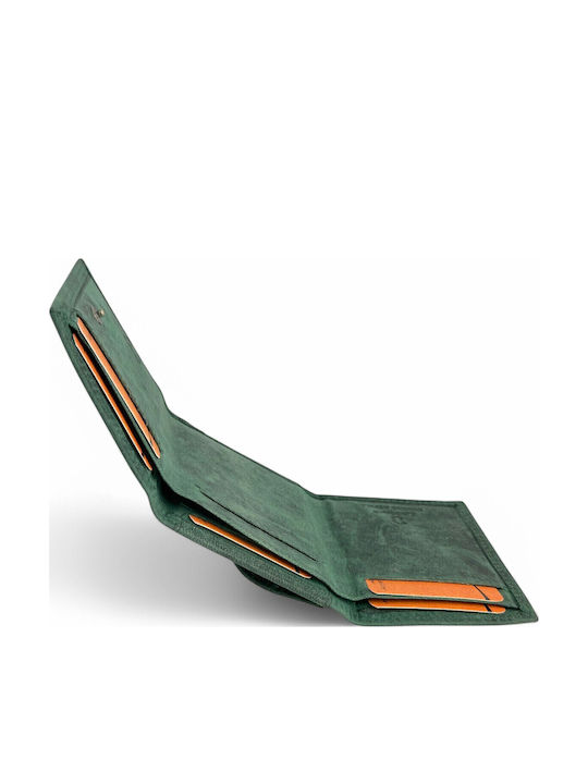 Leather Men's Wallet Cards with RFID Green