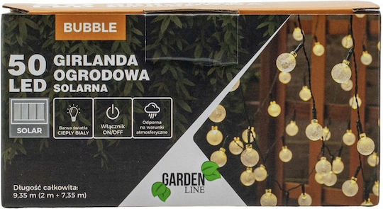 Led Fairy Lights Bubble Design 50 Bulbs 935cm Solar Powered Warm White Light